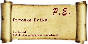 Piroska Erika névjegykártya